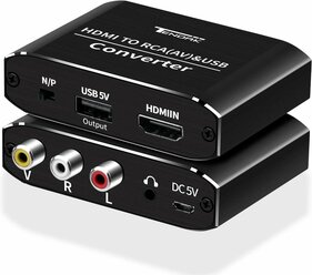 Конвертер с HDMI на RCA (AV) с выходом 3.5 jack