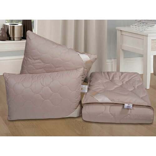 Набор для спальни 1,5 спальный 70 х 70 - АРТ - Премиум Верблюжья шерсть Camel светлый, коричневый, размер 1.5, спальный