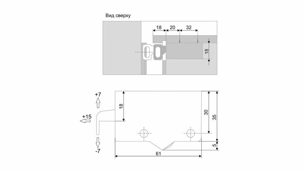 Фурнитура Для Мебели Навес регулируемый (80кг) белый универсальный. Комплект 10 шт.