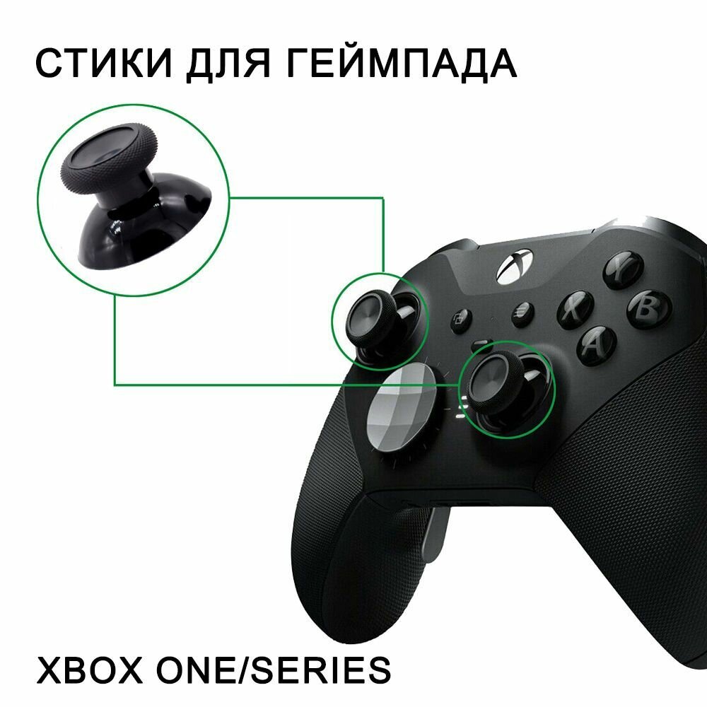 "Стики для геймпада" - 2 штуки, черный цвет, для Xbox One и Series, пластик