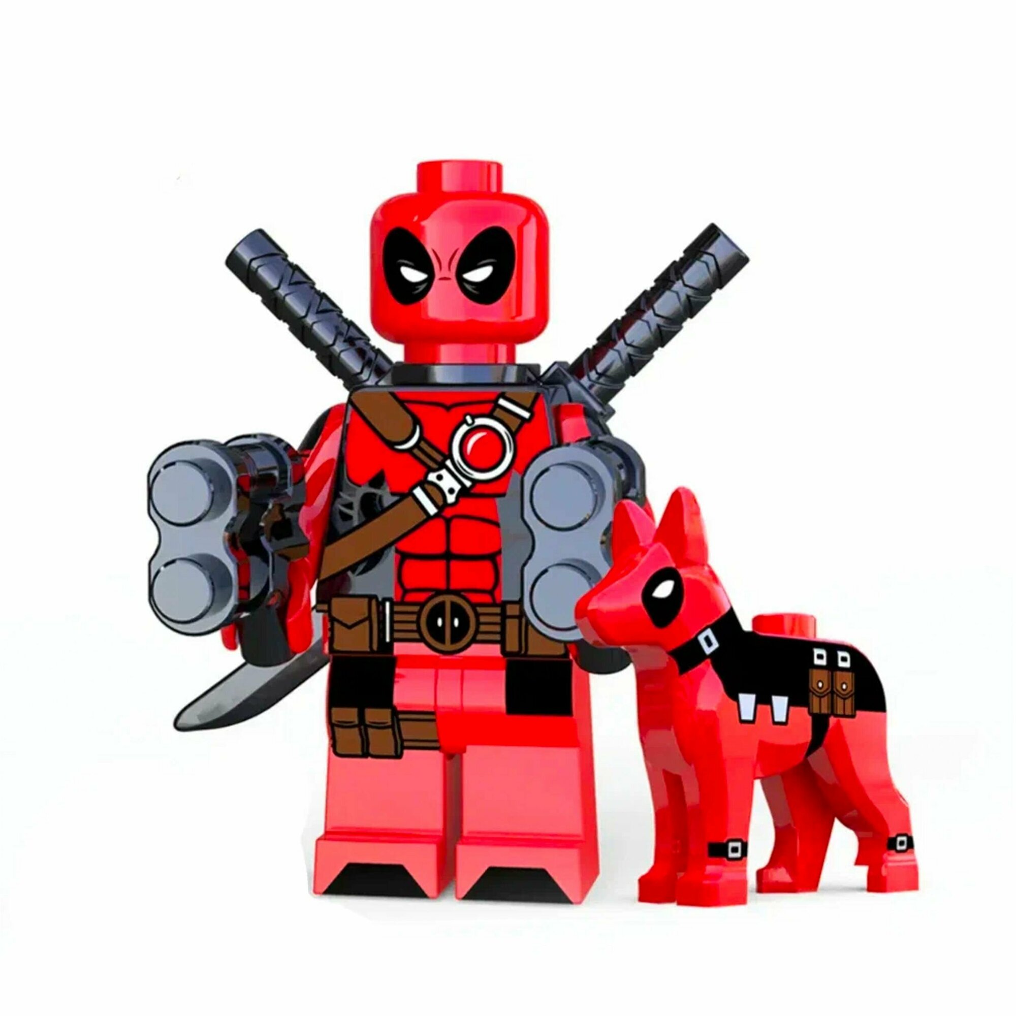 Минифигурка Дедпула и его пса / Deadpool /Совместимы с Лего Марвел