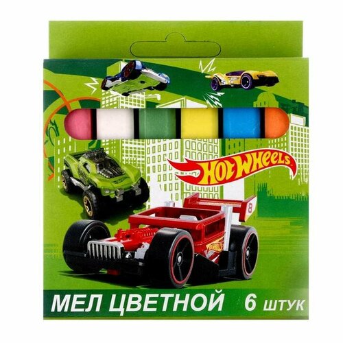 Мелки Centrum - Hot Wheels, цветные, 3+, 6 штук, 1 упаковка