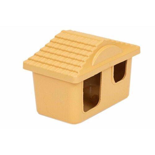 HOMEPET Домик для грызунов, малый, пластиковый, бежевый, 11 см х 8 см х 7 см