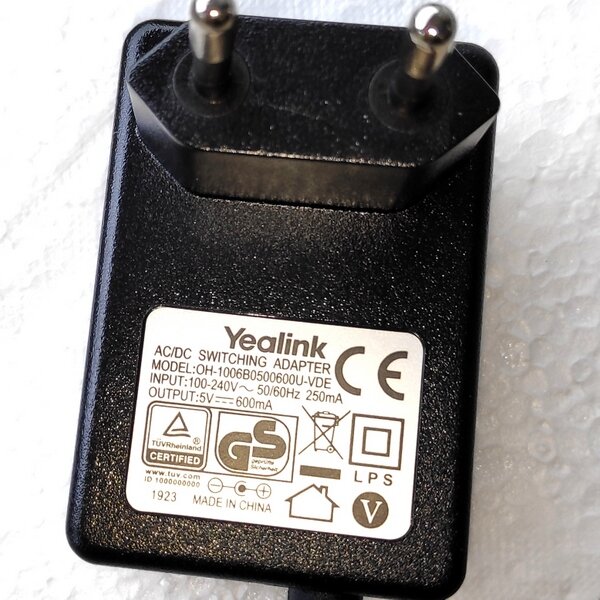 Блок питания Yealink 5VDC 600mA