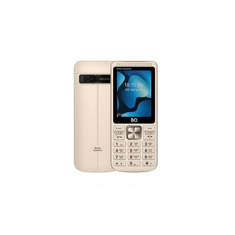 Мобильный телефон BQ 2455 Boom Quattro 2.4", 2700 мА·ч, micro-USB, золотистый (Boom Quattro Gold)
