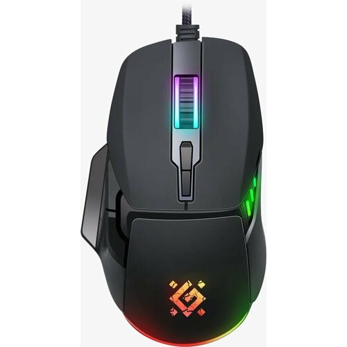 мышь hiper quantum qm 1 проводная игровая для pc чёрный 4603721480289 Проводная игровая мышь Defender Rock, чёрный