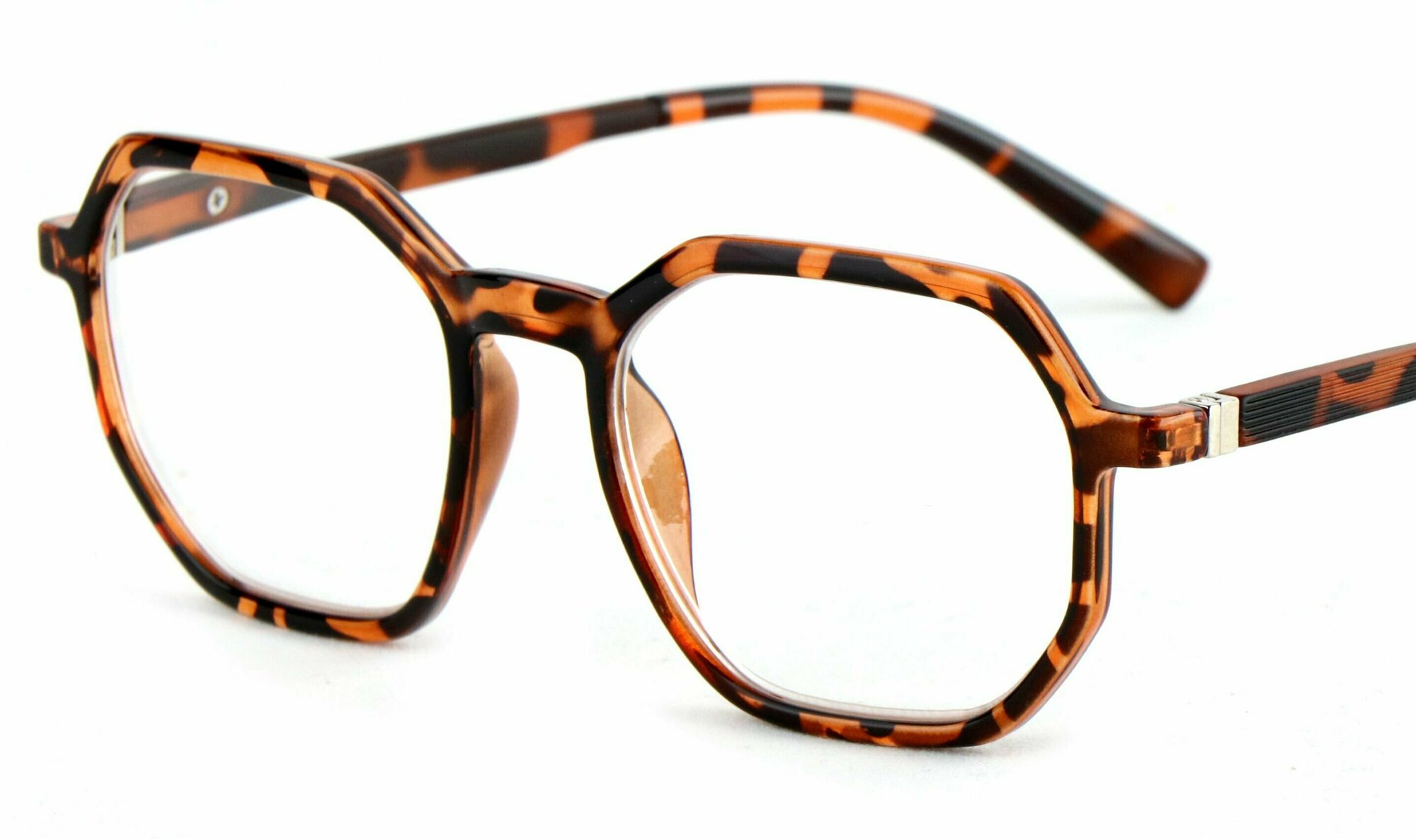 Готовые очки для зрения Marcello GA0316 C2 с диоптриями -3 /Очки женские для дали/Шестигранник/Флексовое крепление дужек/Футляр в комплекте