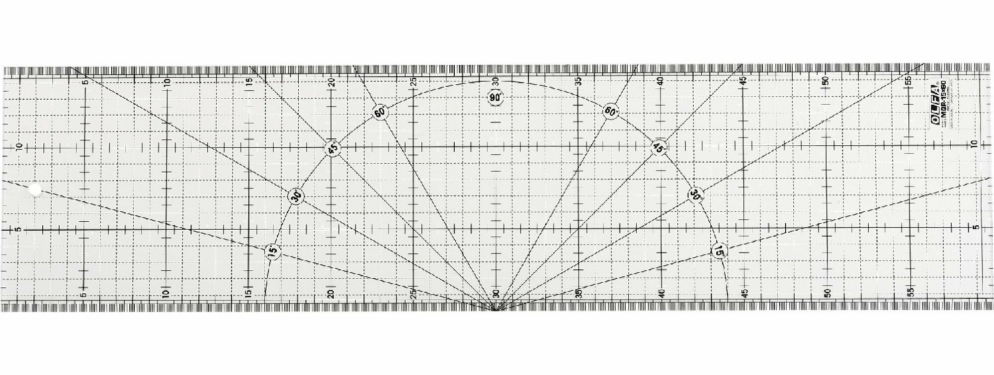 OLFA Линейка метрическая разметочная MQR-15x60 прозрачный/черный 15 см 60 см 0.3 см - фото №4