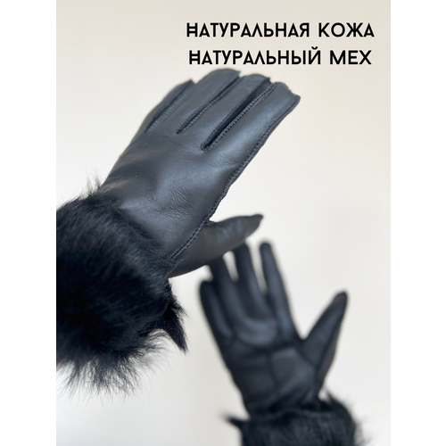 фото Перчатки , размер универсальный, черный kathie furs