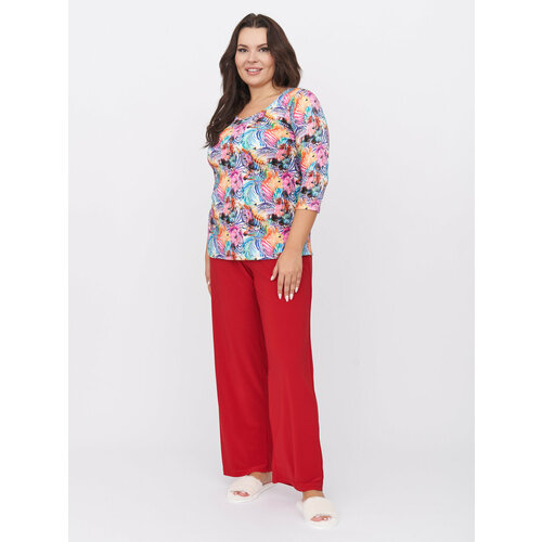 фото Костюм artessa, размер 60-62, красный, фиолетовый