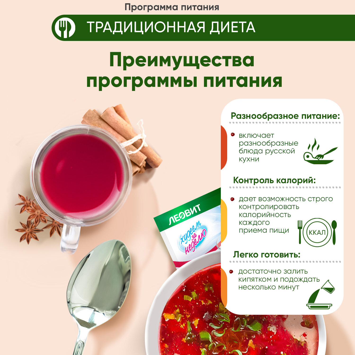 Программа питания Традиционное меню с мясом леовит Худеем за неделю Кейс