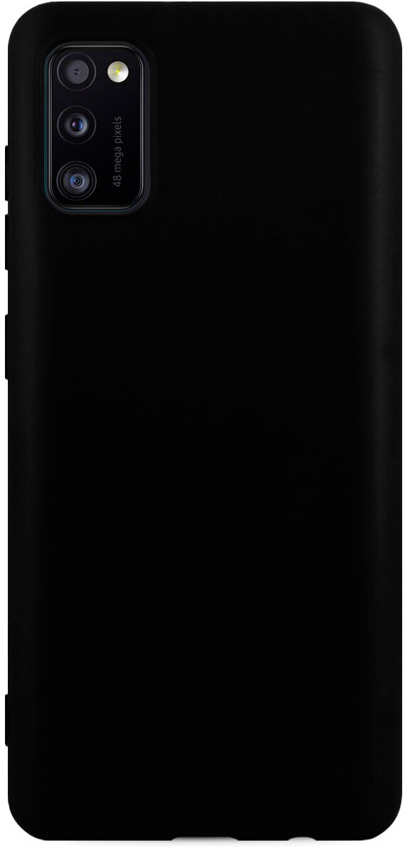 Защитный силиконовый чехол накладка для смартфона Samsung Galaxy A41 / Противоударный чехол с защитой камеры на телефон Самсунг Галакси А41 / Черный
