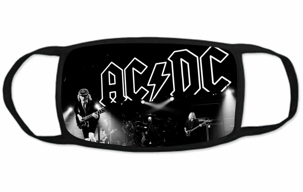 Маска защитная тканевая на лицо AC/DC, Эй-си/ди-си №5, Детская - 18 на 10 см