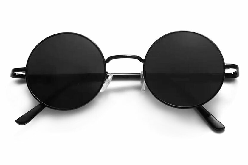 Круглые солнцезащитные очки Сатору Годзё Магическая Битва / Очки для косплея / Очки круглые черные