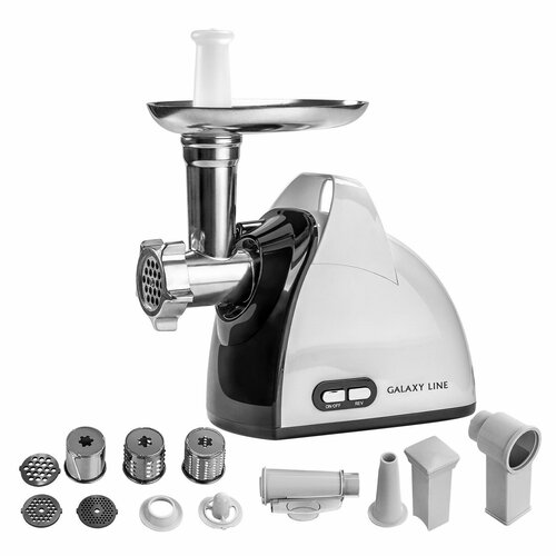 Мясорубка GL 2414 800 Вт реверс 4 насадки соковыжималка бело-чёрная 1066600₽