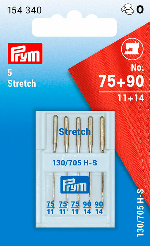Иглы для швейной машины 130/705 H-S, стрейч N 75 и N 90, сталь, серебристый, Prym, 154340