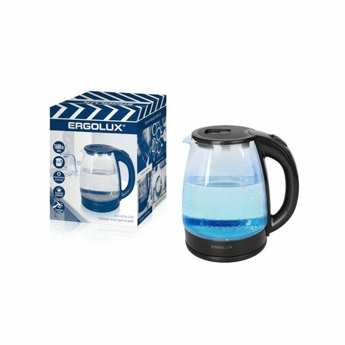 ERGOLUX ELX-KG06-C02 черный промо чайник стеклянный 18л 220-240В 1600 Вт цена за 1 шт 167000₽