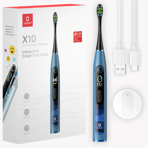 Электрическая зубная щетка Oclean X10 Smart Sonic Electric Toothbrush DeepDive Blue синий 359400₽