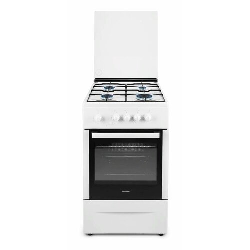 Газовая плита StarWind GB007 газовая духовка стеклянная крышка сталь белый 2805000₽