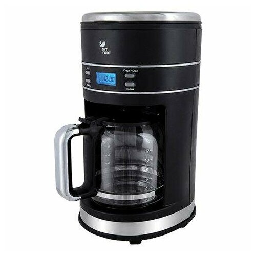 Кофеварка капельная KITFORT КТ-704-2 1000 Вт объем 15 л подогрев пластик черный KT-704-2 560000₽