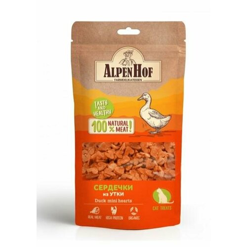 AlpenHof Лакомство для кошек Сердечки из утки 50г (8 шт)