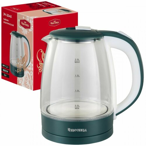 Чайник электр Чудесница ЭЧ-2040 диск 18л 15кВт стеклопластик зеленый арт 838629 1217₽