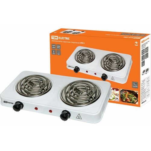 Двухконфорная электроплитка TDM ЭПС2 230 В 2x1 кВт спираль белая SQ2504-0002 195000₽