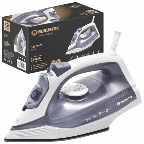 Утюг Eurostek EEI-2401 24кВт подошва керам самоочистка вертик отпаривание сиреневый арт 858101 356200₽