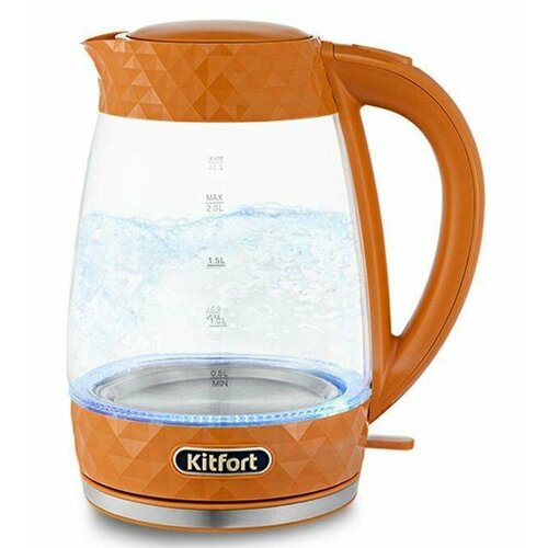 Чайник KITFORT KT-6123-4 оранжевый стекло 288000₽