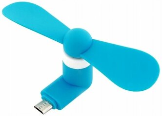 Портативный вентилятор micro USB /мини вентилятор usb / вентилятор для телефона, планшета / портативный охлаждающий вентилятор / синий