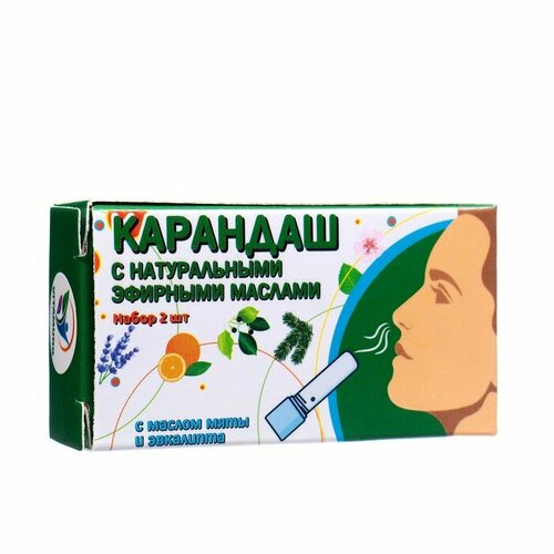 Ингалятор с эфирным маслом мяты и эвкалипта набор 2 шт 315₽