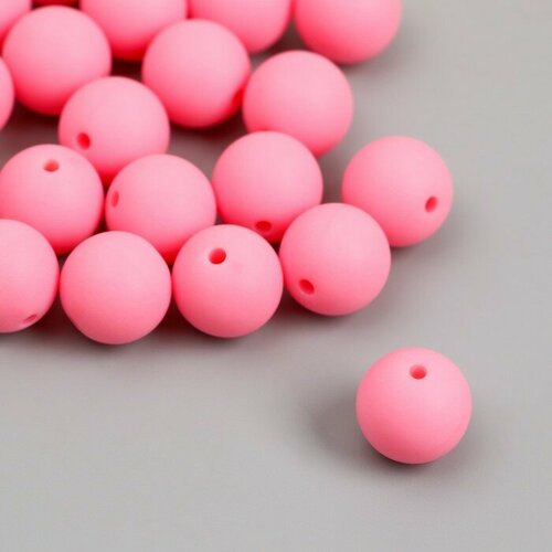 Бусины для творчества пластик Тёплый розовый матовые d=1,2 см набор 20 гр, 2 штуки