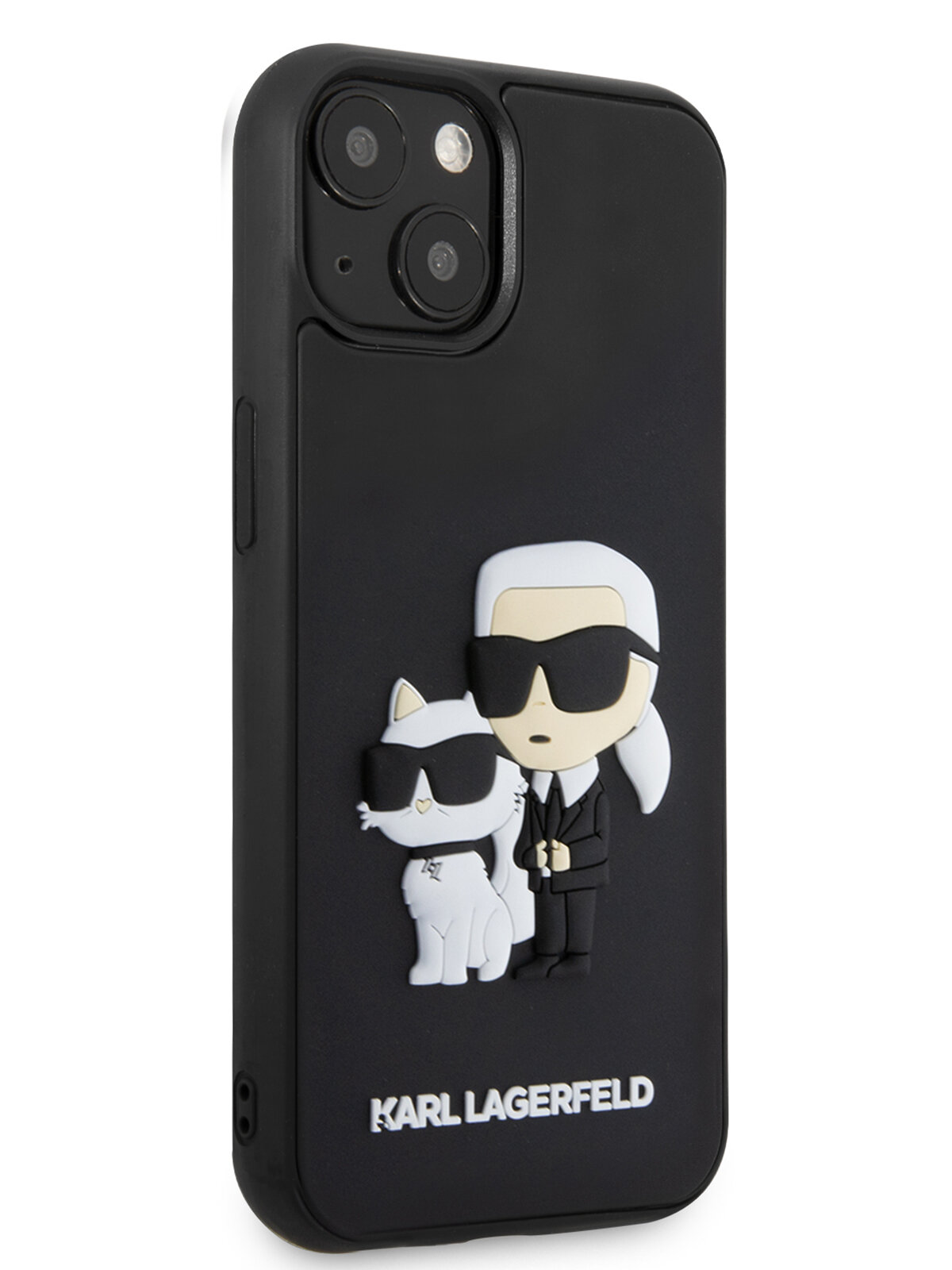 Lagerfeld для iPhone 15 чехол 3D Rubber Karl & Choupette Hard Black