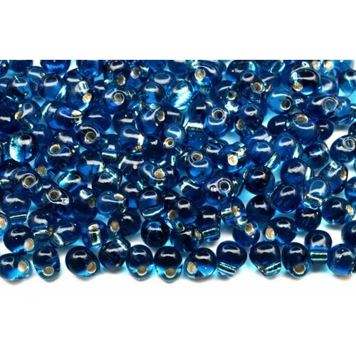 Бисер MIYUKI Drops 3,4мм #0025 капри синий, серебряная линия внутри, 10 грамм