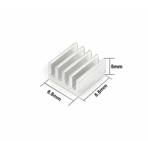 Аллюминиевый радиатор 8,8x8,8x5 мм с термоскотчем 3M 8810