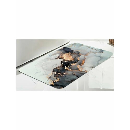 Коврик для ванной KAKSA Мрамор черный 47х75см (полиэстер)