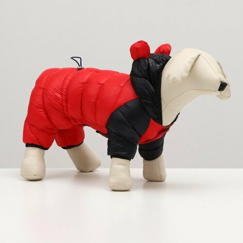 Комбинезон для собак Sima-land "Медвежонок", размер 16, черно-красный (7980705)