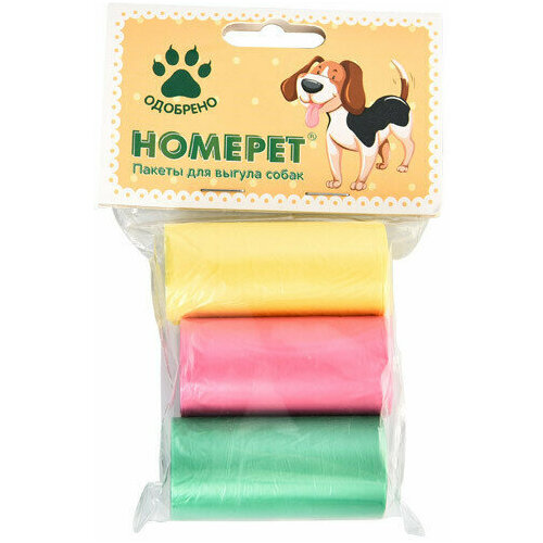 HOMEPET 3 х 20 шт пакеты для выгула собак, шт