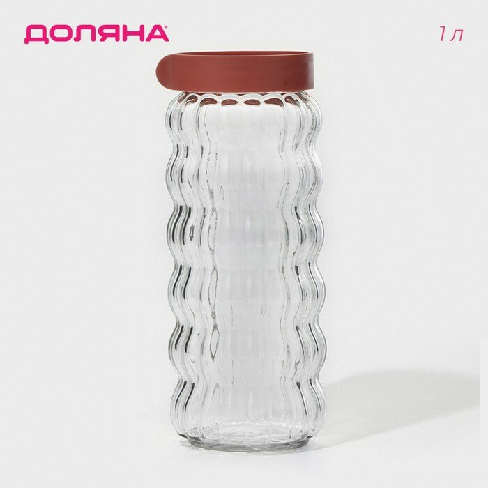 фото Банка стеклянная для сыпучих продуктов Доляна «Коралл», 9×23 см