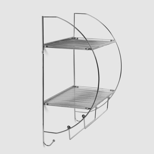 Полка двойная Suntel с подвесом для полотенец хром