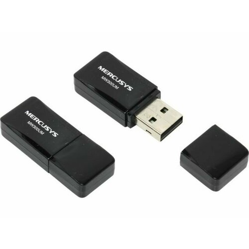 wi fi адаптер mercusys mw300um черный Wi-Fi USB -адаптер Mercusys N300 (MW300UM) до 300 Mb/s EU