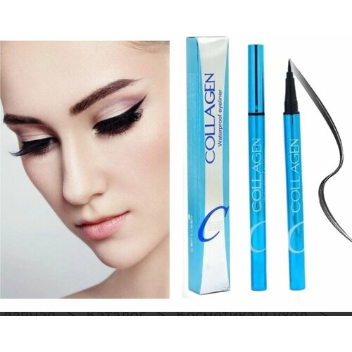 Подводка-фломастер для век стойкая Enough Collagen Waterproof Eyeliner цветная стойкая подводка фломастер для век lamel professional moonrise 0 6 мл