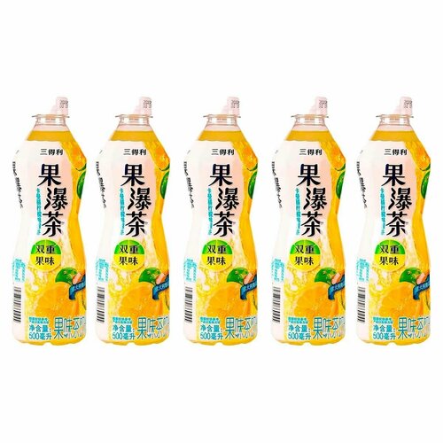 Холодный зелёный чай Suntory Kaman Orange Lemon Green Tea со вкусом апельсина и лимона (Китай), 500 мл (5 шт)
