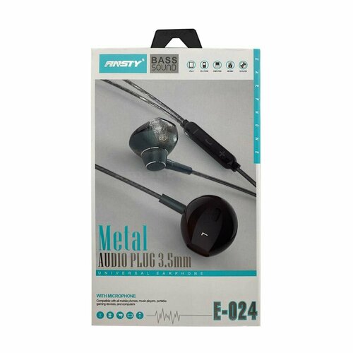 Проводные наушники с микрофоном E-024 - Спортивные Игровая гарнитура Наушники 35 мм для телефона Аксессуары для айфон Новинки 2023 49900₽