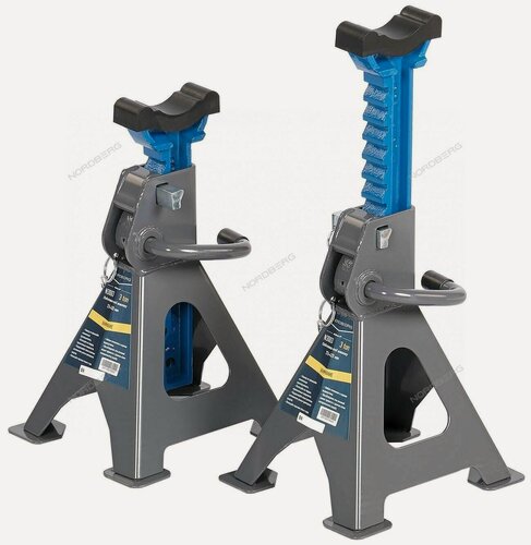 Изображение товара Подставка страховочная 3т. (комплект 2 шт.) для автосервиса NORDBERG / Стойка страховочная с гребёнкой