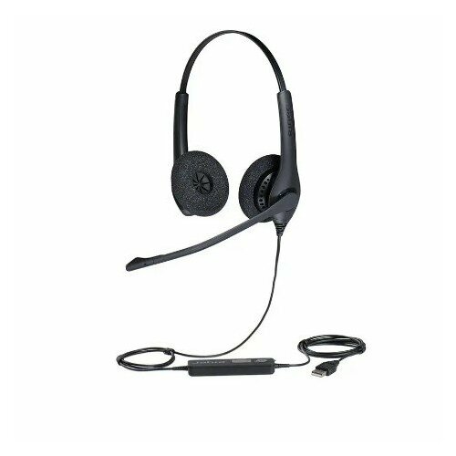 Jabra Гарнитура Biz 1100 QD Duo 1119-0158 гарнитура проводная jabra biz 2400 mono 2406 820 104 82 e std nc стационарный телефон 1 динамк крепление 3 в 1 qd разъем