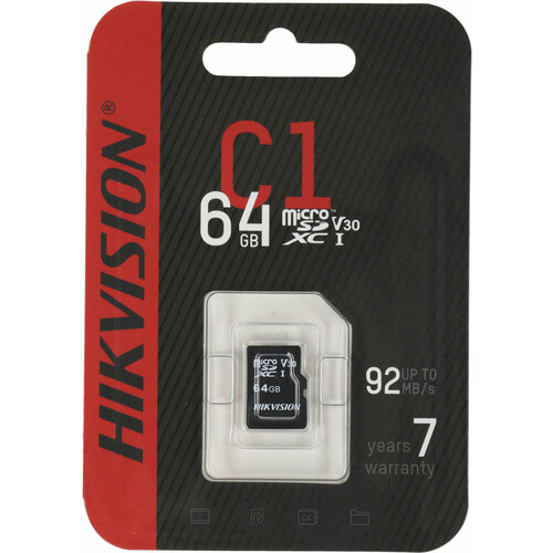 Флеш карта microSDXC 64Gb Class10 Hikvision HS-TF-C1(STD)/64G/ZAZ01X00/OD w/o adapter карта памяти 4gb transcend ts4gusd300s microsdhc class10 w o adapter