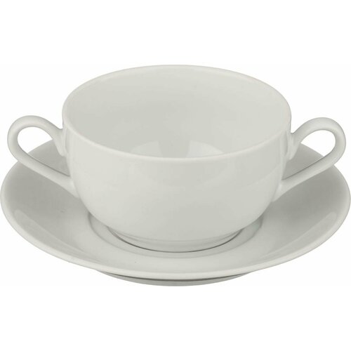 Бульонница с блюдцем / фарфор, 300мл / M.Z, виола