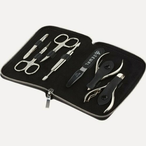 Изображение товара Маникюрный набор Dewal Professional DEWAL 7 предметов, натур. кожа, черный.