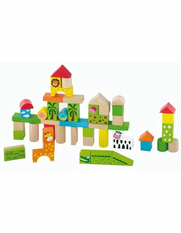 Конструктор Viga Toys Набор строительных блоков Зоопарк, 50 деталей (50286) - фото №2
